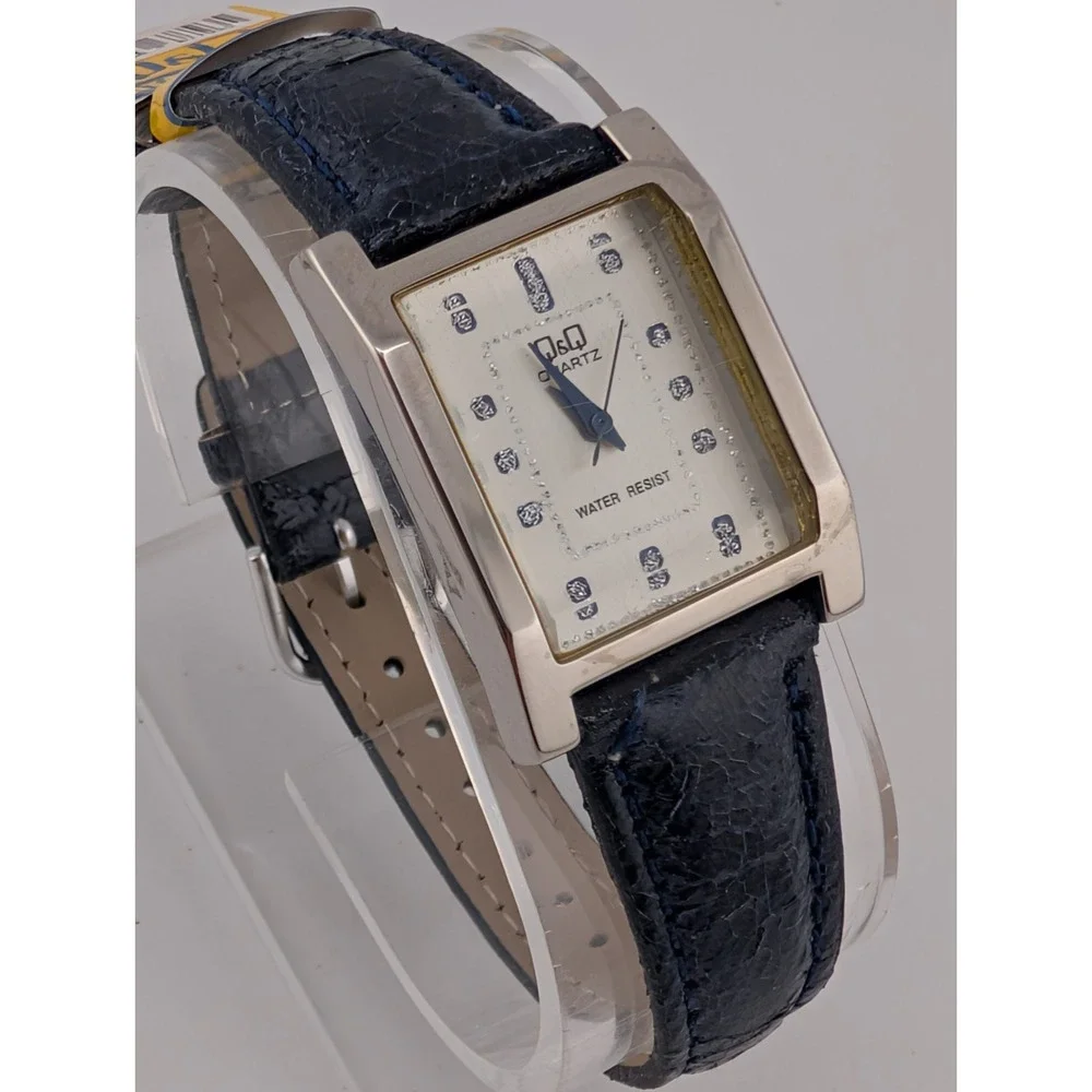 Q&Q Women's Watch Silver 23mm Case Blue Band- New Battery